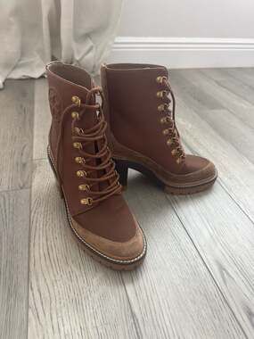 Tory Burch Miller Lug Sole Suede and Leather